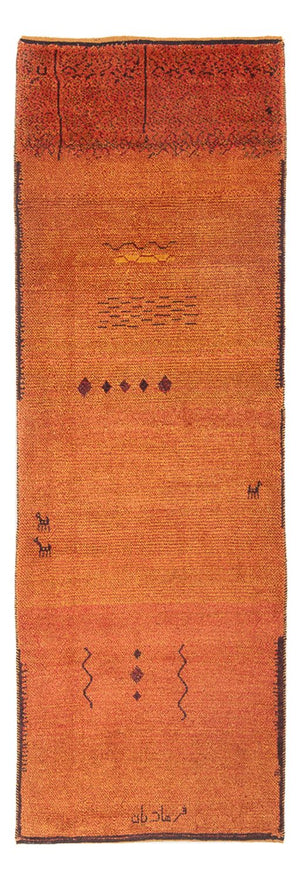 Loper Gabbeh tapijt - Perzisch - 247 x 87 cm - terracotta