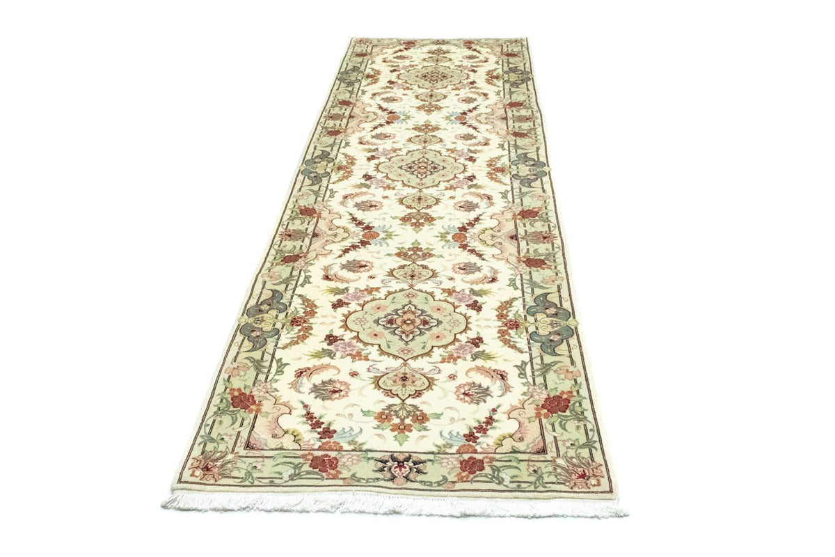 Loper Perzisch tapijt - Tabriz - 303 x 83 cm - beige