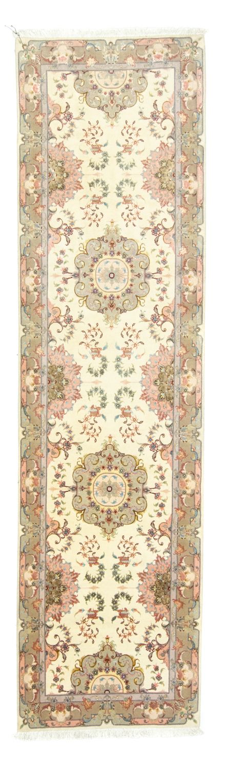 Loper Perzisch tapijt - Tabriz - 337 x 90 cm - beige