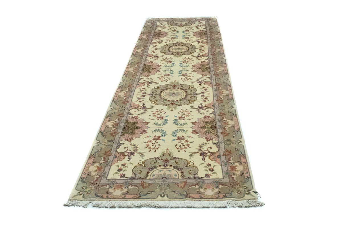 Loper Perzisch tapijt - Tabriz - 339 x 91 cm - beige
