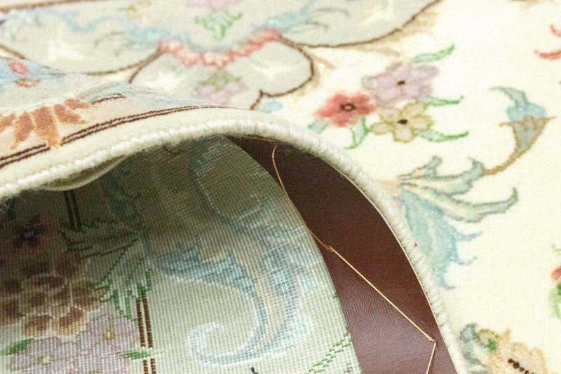 Loper Perzisch tapijt - Tabriz - Royal - 338 x 89 cm - beige