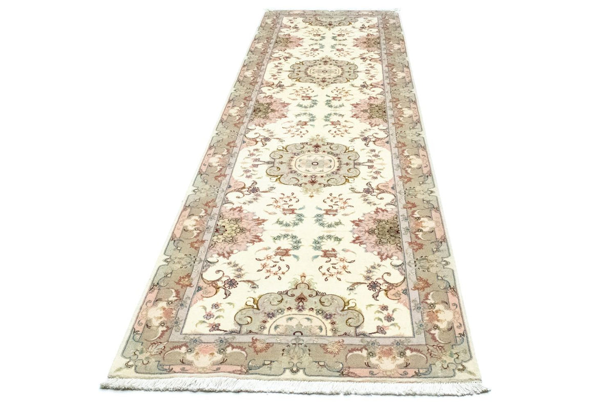 Loper Perzisch tapijt - Tabriz - 337 x 90 cm - beige
