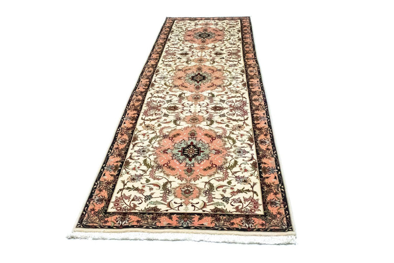 Loper Perzisch tapijt - Tabriz - 322 x 87 cm - beige
