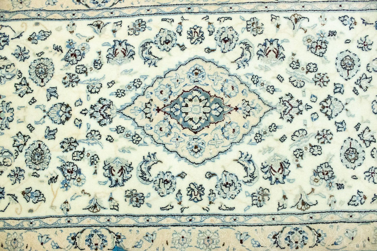 Loper Perzisch tapijt - Nain - Koninklijk - 285 x 87 cm - natuurlijk wit