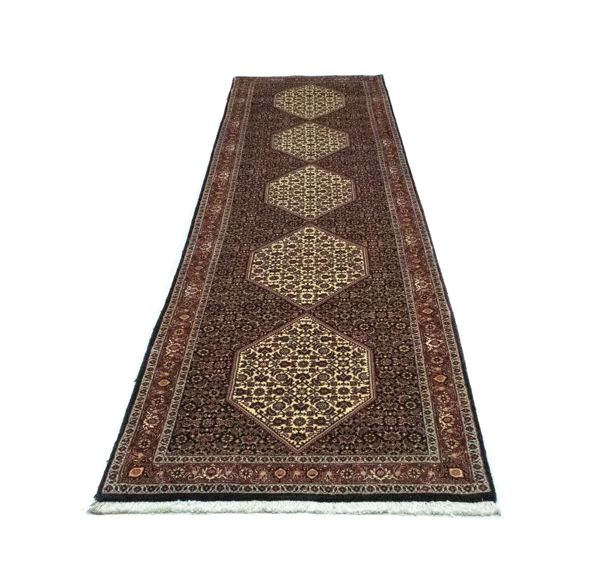 Loper Perzisch tapijt - Bijar - 327 x 83 cm - zwart