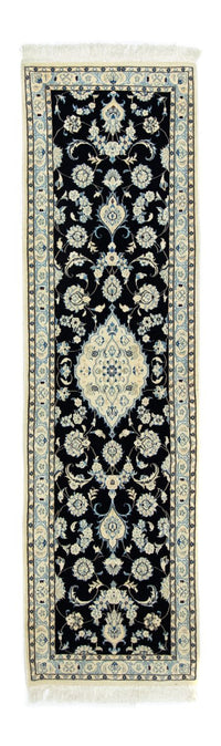 Loper Perzisch tapijt - Nain - 215 x 57 cm - donkerblauw
