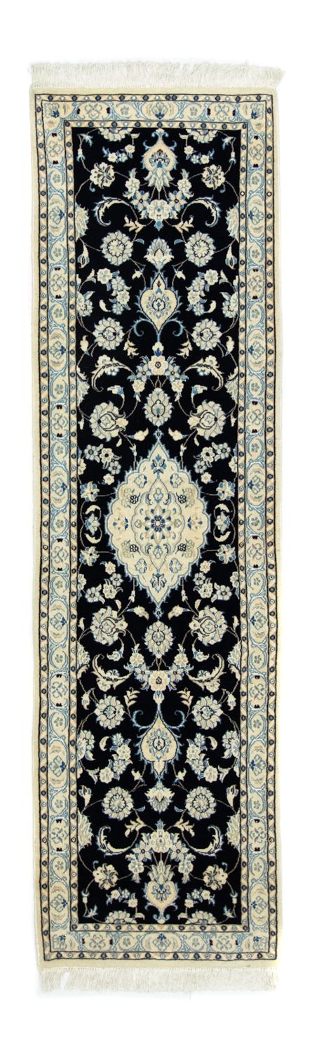 Loper Perzisch tapijt - Nain - 215 x 57 cm - donkerblauw