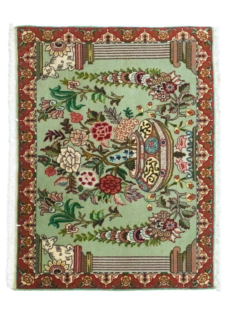 Perzisch tapijt - Tabriz - Royal - 83 x 62 cm - groen