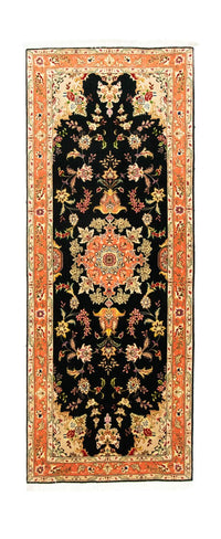 Loper Perzisch tapijt - Tabriz - Royal - 215 x 83 cm - zwart