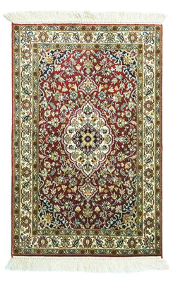 Zijden tapijt - Kashmir Silk - 95 x 63 cm - rood