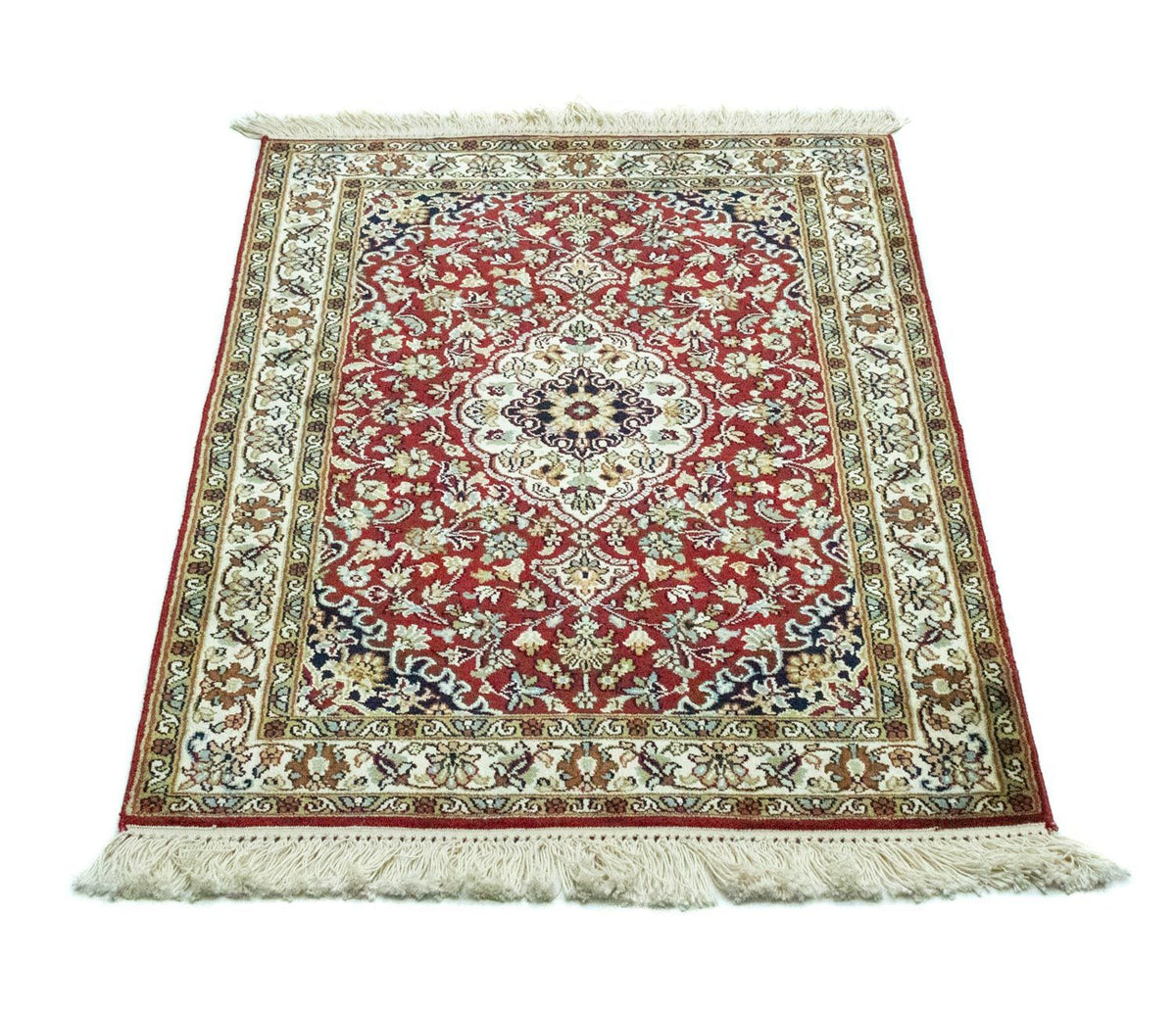 Zijden tapijt - Kashmir Silk - 95 x 63 cm - rood