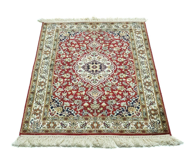Zijden tapijt - Kashmir Silk - 95 x 63 cm - rood
