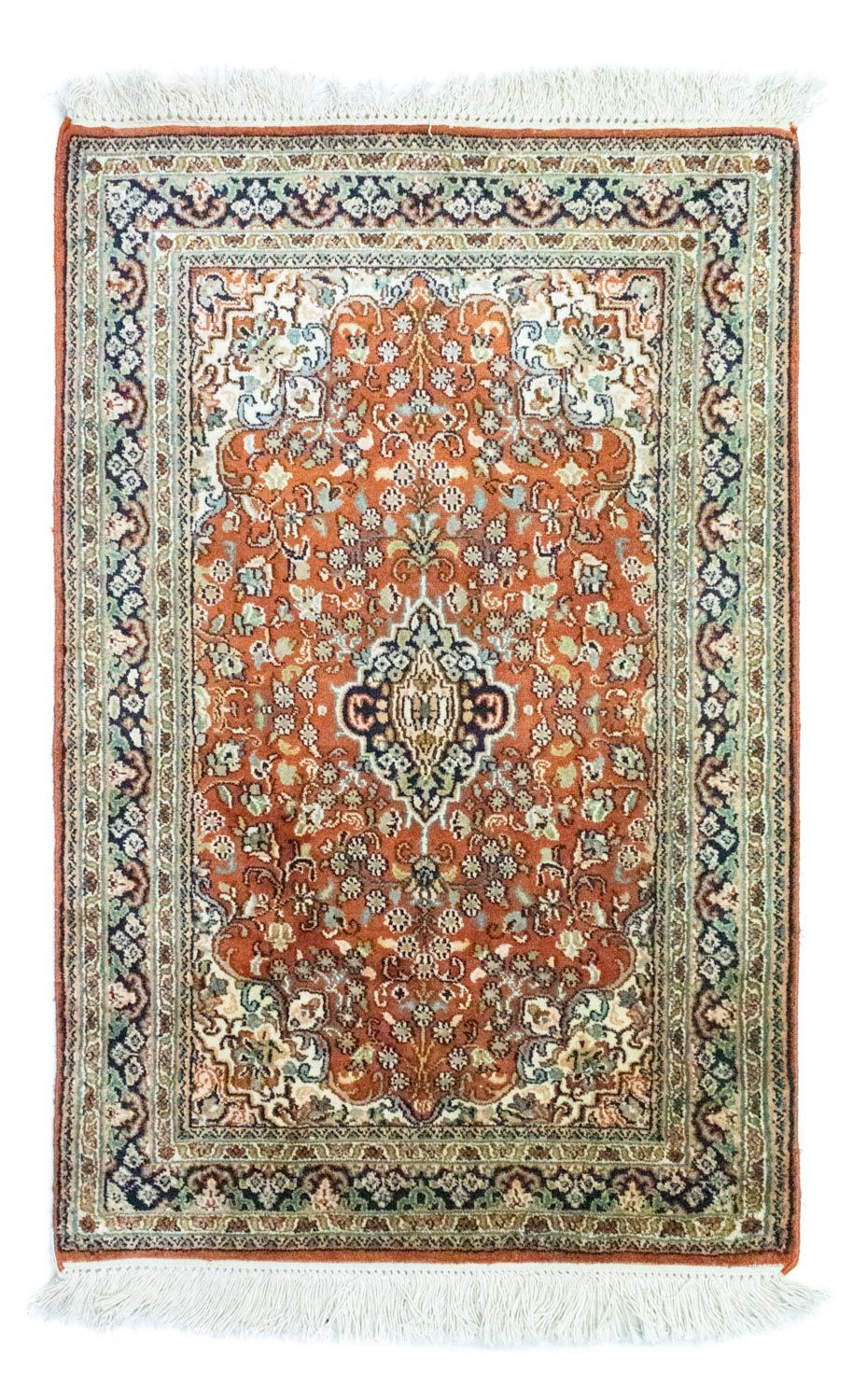 Zijden tapijt - Kashmir Silk - 94 x 63 cm - roest