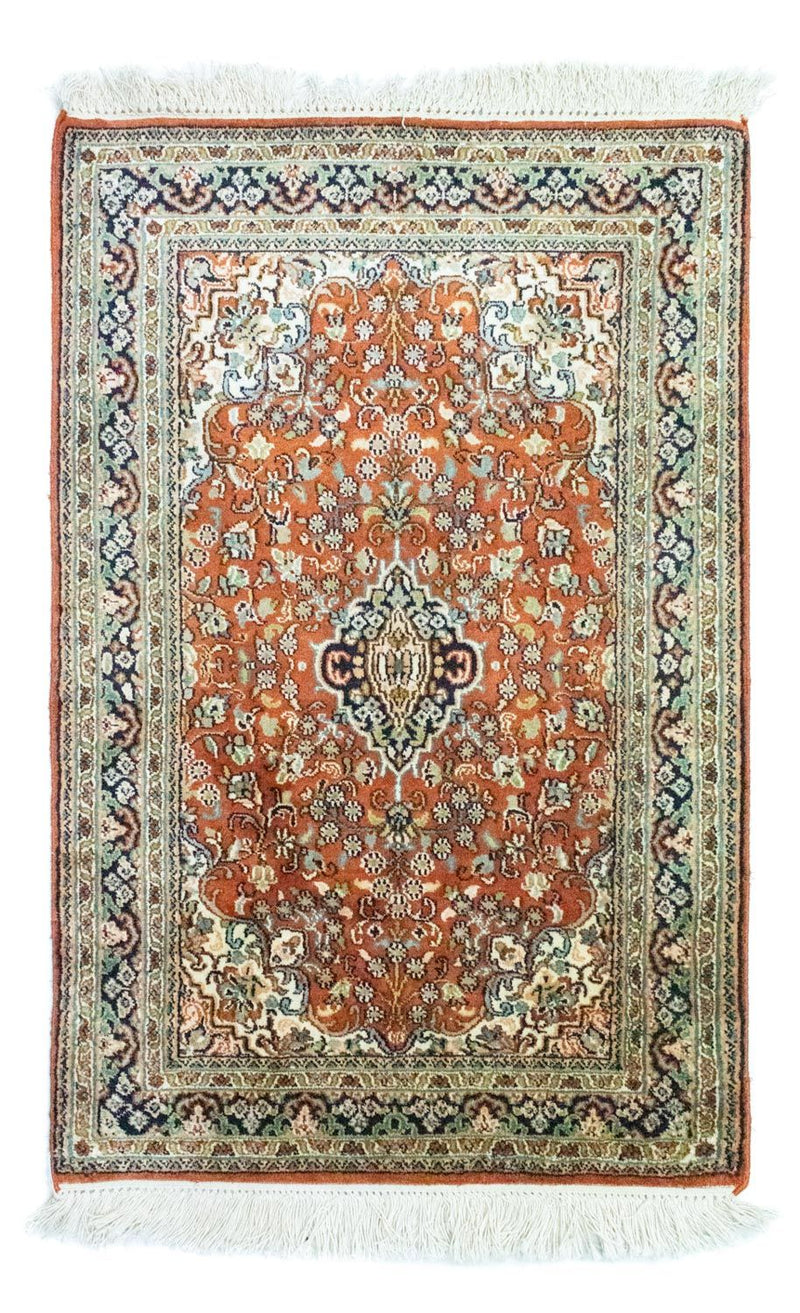 Zijden tapijt - Kashmir Silk - 94 x 63 cm - roest