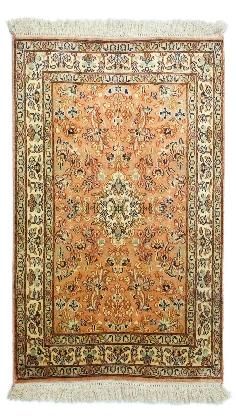 Zijden tapijt - Kashmir Silk - 95 x 61 cm - roest