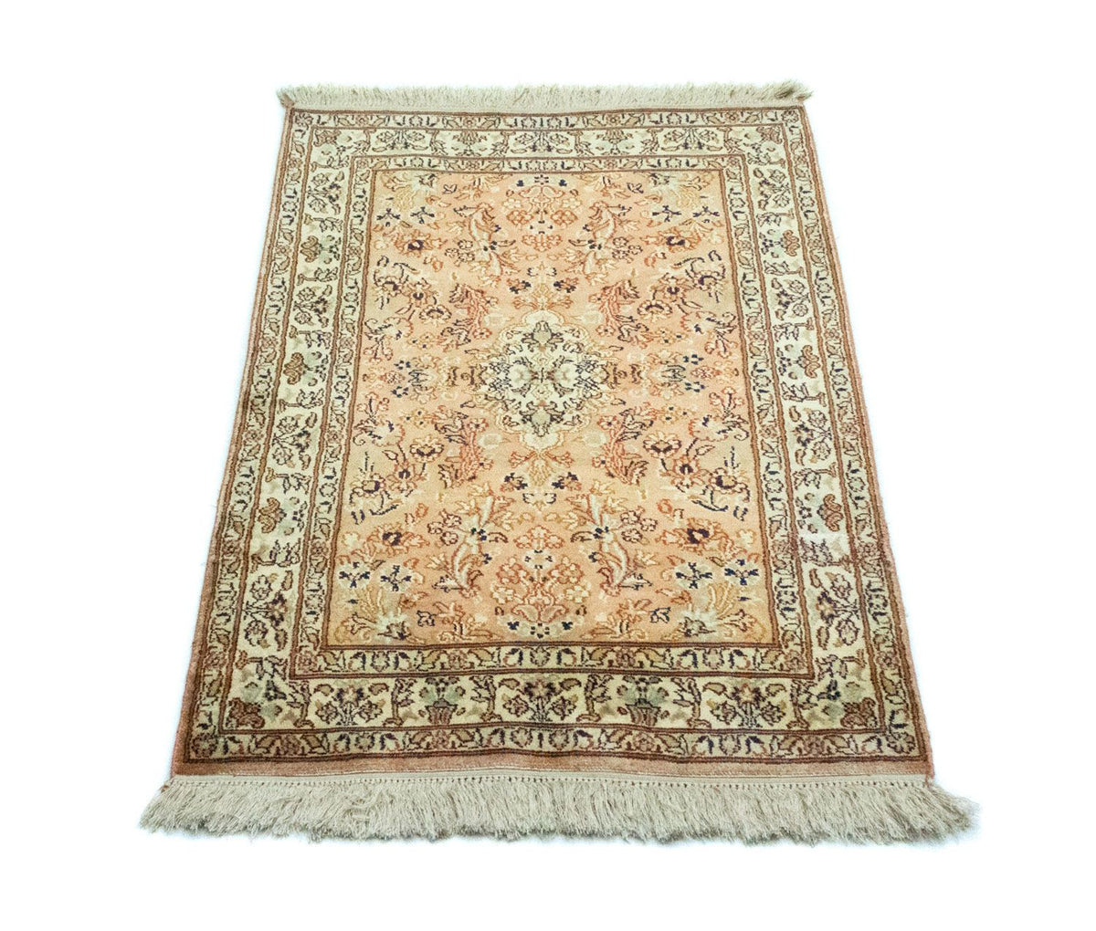 Zijden tapijt - Kashmir Silk - 95 x 61 cm - roest