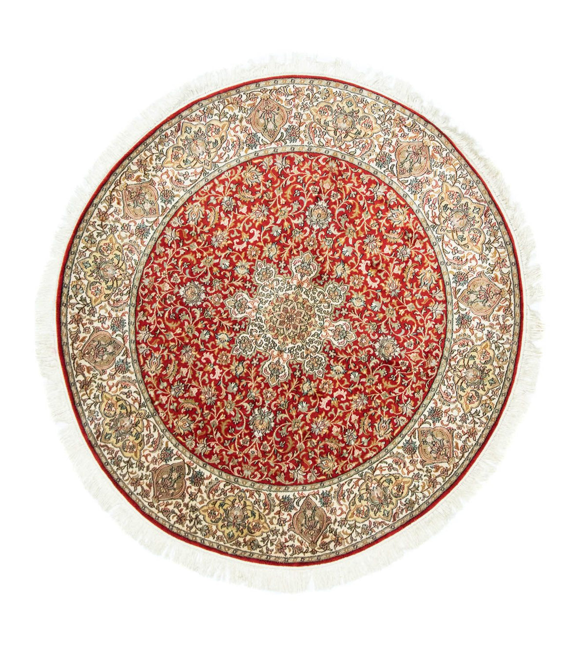 Zijden tapijt - Kashmir Silk vierkant  - 158 x 150 cm - rood