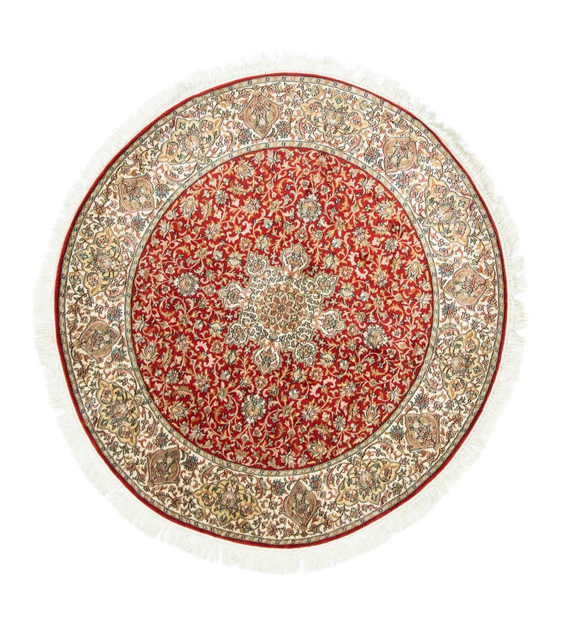 Zijden tapijt - Kashmir Silk vierkant  - 158 x 150 cm - rood