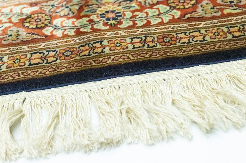 Zijden tapijt - Kashmir Silk speciale vorm  - 127 x 125 cm - blauw