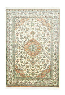 Zijden tapijt - Kashmir Silk - 183 x 129 cm - beige