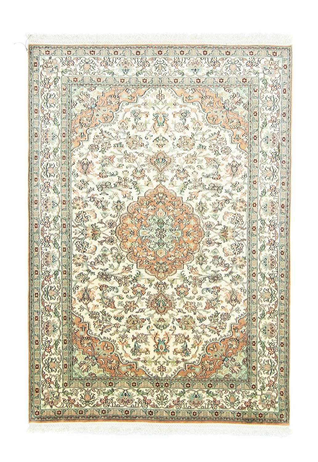 Zijden tapijt - Kashmir Silk - 183 x 129 cm - beige