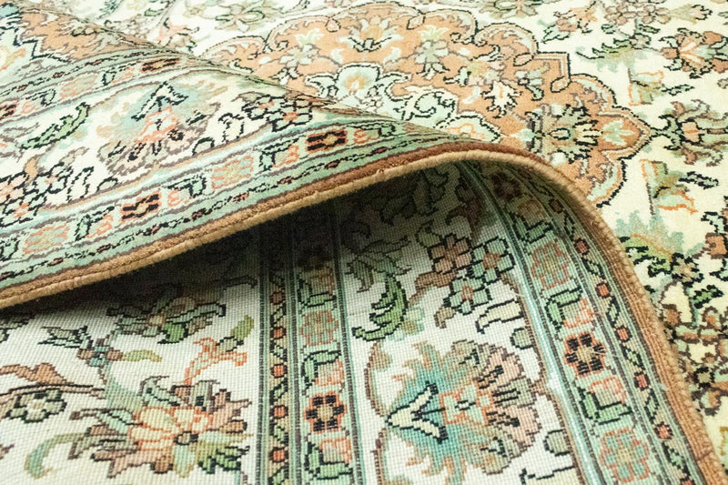 Zijden tapijt - Kashmir Silk - 183 x 129 cm - beige