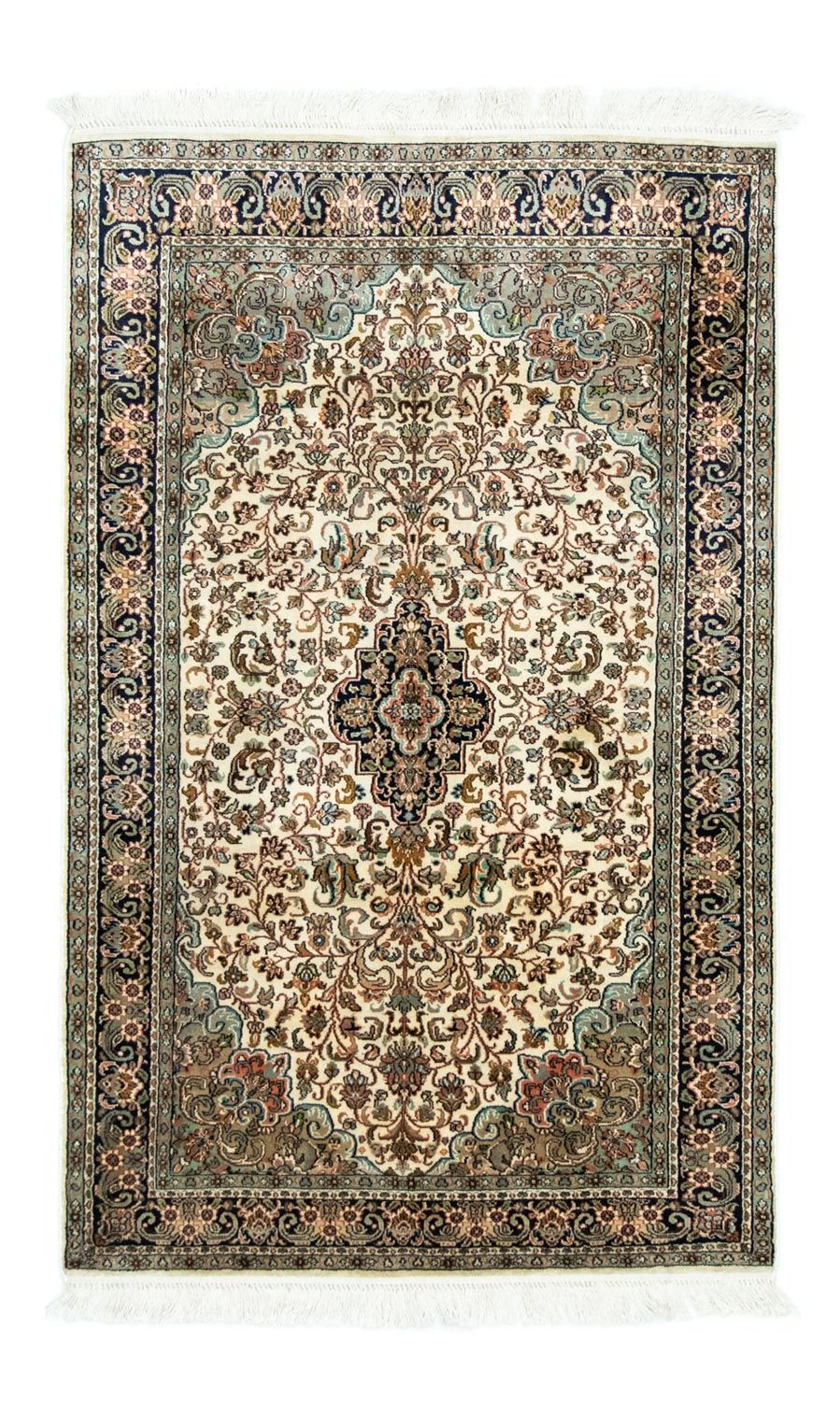 Zijden tapijt - Kashmir Silk - 150 x 95 cm - beige