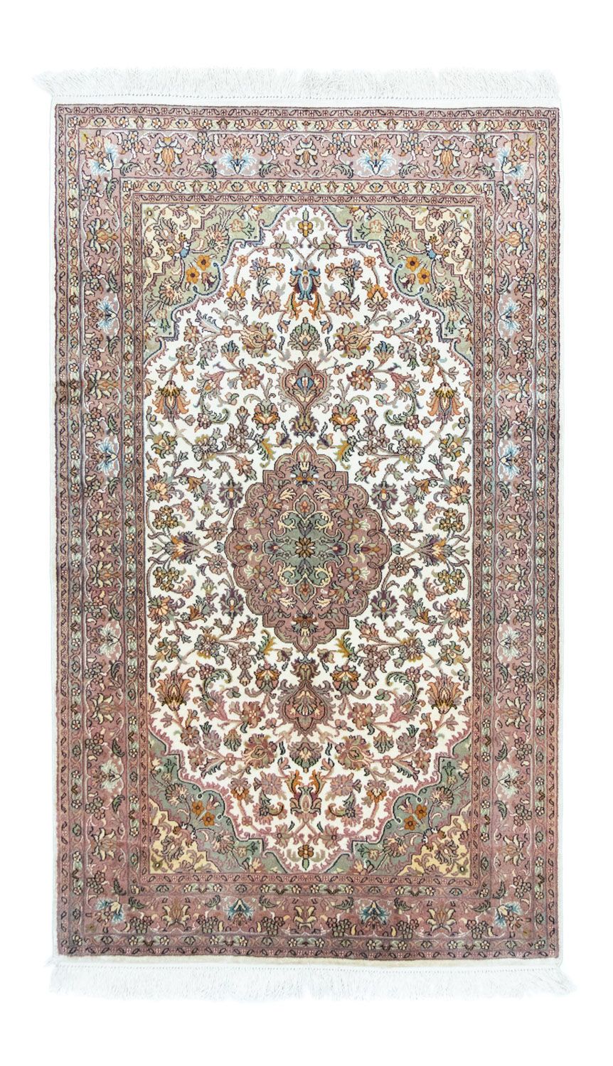 Zijden tapijt - Kashmir Silk - 159 x 94 cm - beige