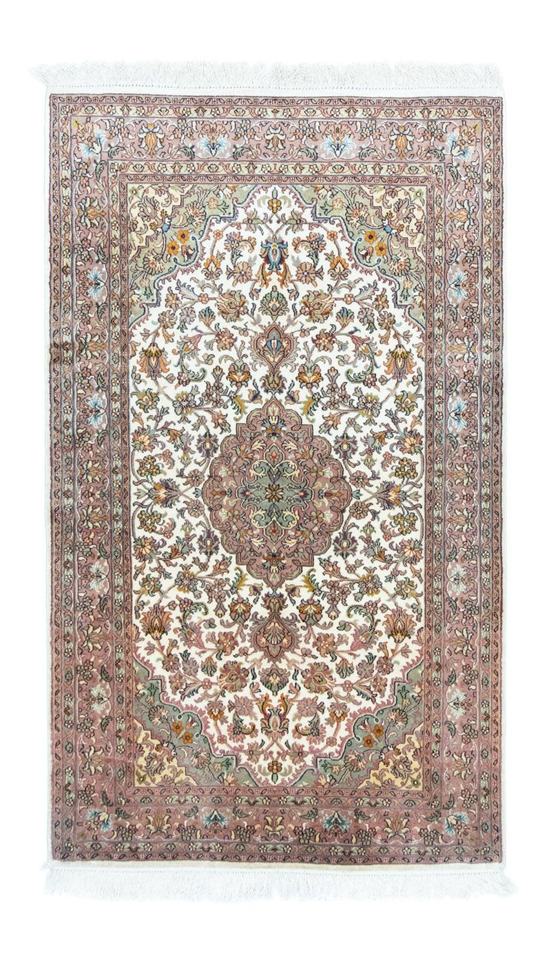 Zijden tapijt - Kashmir Silk - 159 x 94 cm - beige
