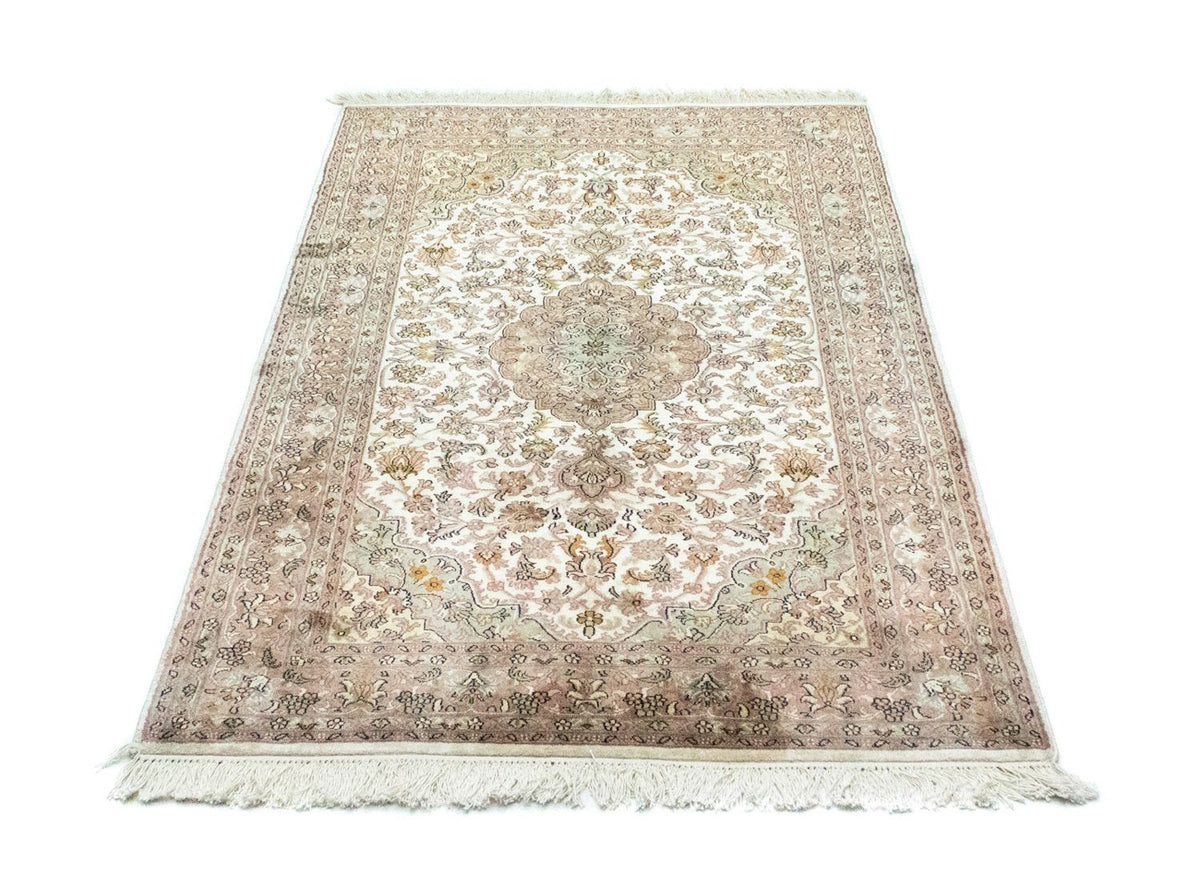 Zijden tapijt - Kashmir Silk - 159 x 94 cm - beige