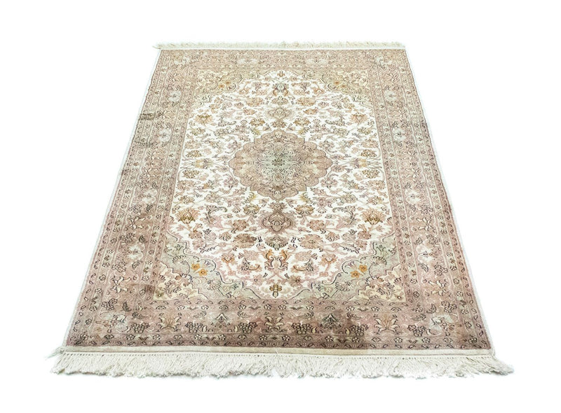 Zijden tapijt - Kashmir Silk - 159 x 94 cm - beige