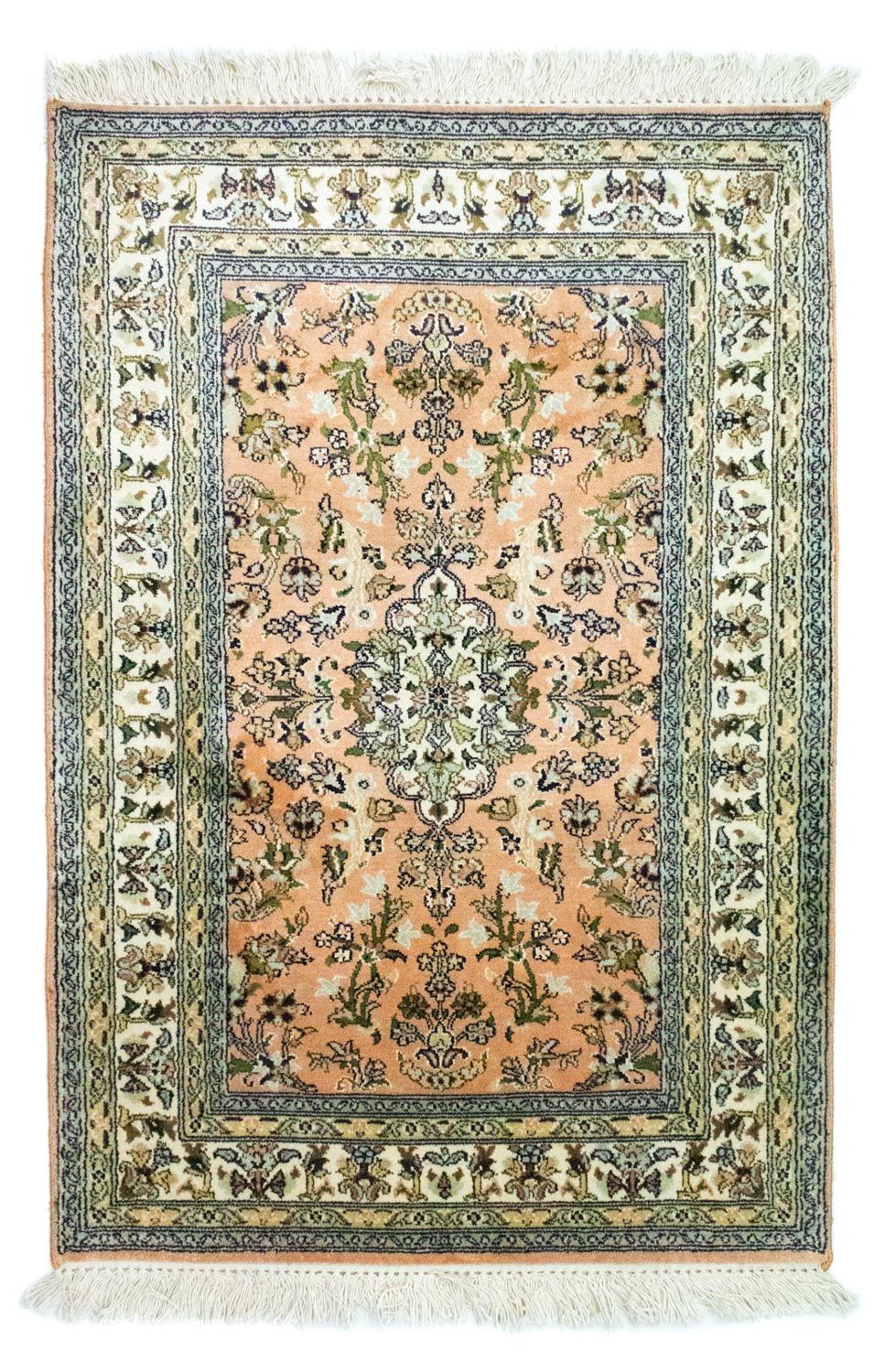 Zijden tapijt - Kashmir Silk - 93 x 64 cm - zalm