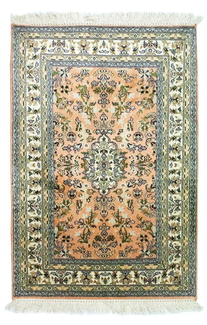 Zijden tapijt - Kashmir Silk - 93 x 64 cm - zalm