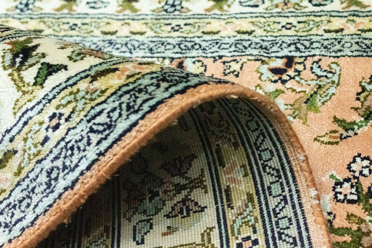 Zijden tapijt - Kashmir Silk - 93 x 64 cm - zalm