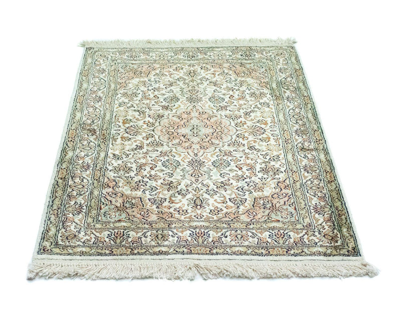 Zijden tapijt - Kashmir Silk - 90 x 66 cm - beige