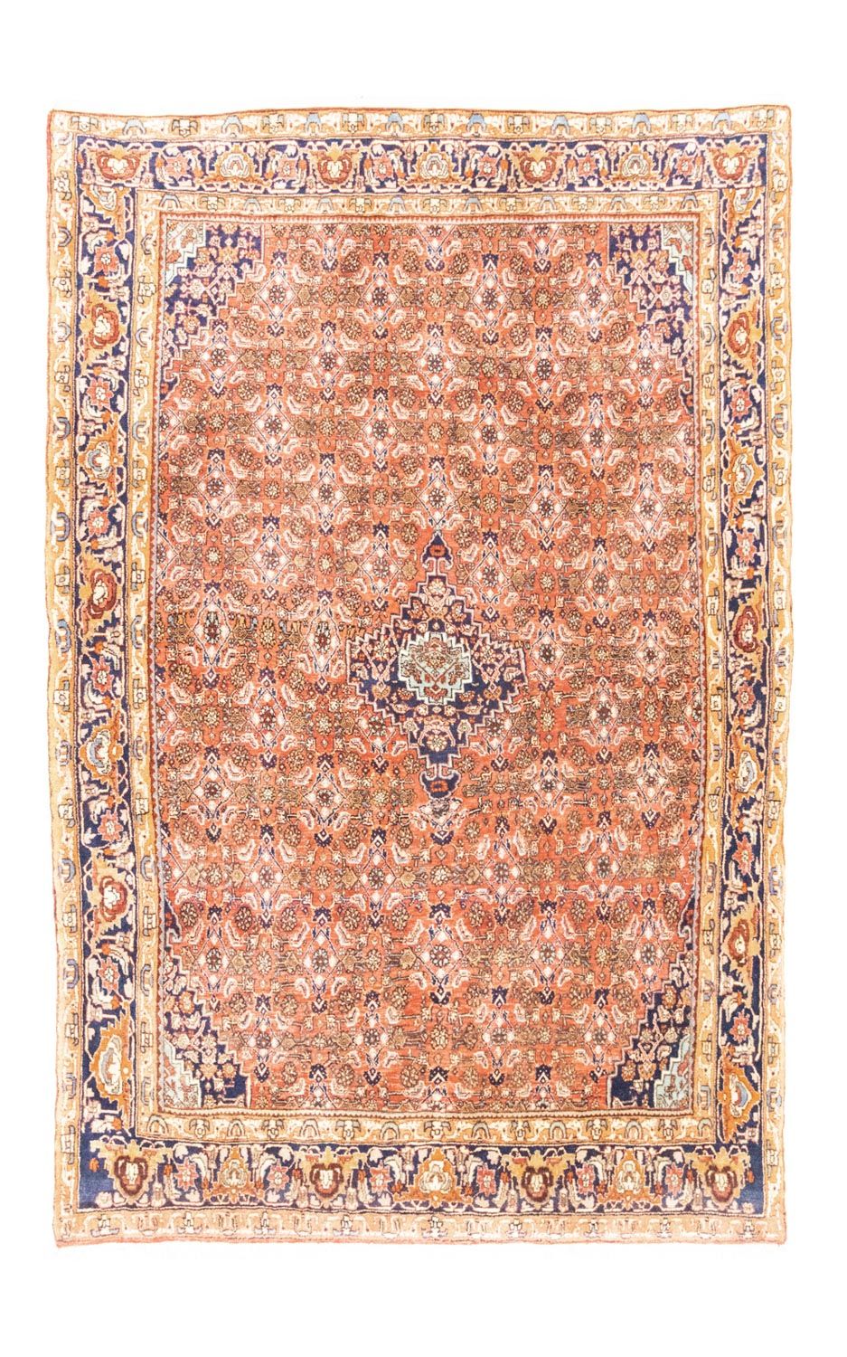 Perzisch tapijt - Bijar - 222 x 150 cm - roest