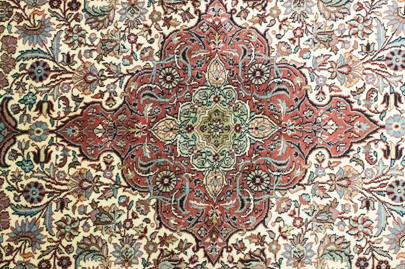Zijden tapijt - Kashmir Silk - 218 x 153 cm - beige