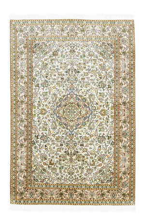 Zijden tapijt - Kashmir Silk - 183 x 125 cm - beige