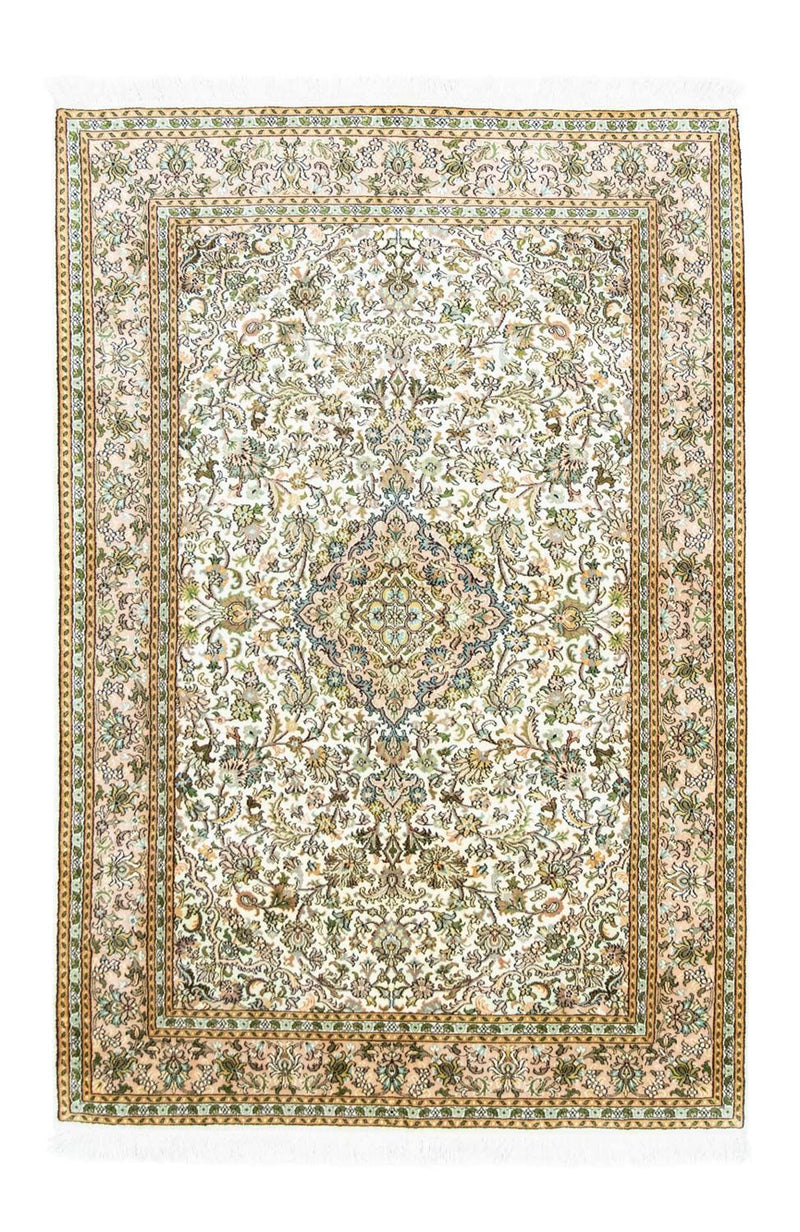 Zijden tapijt - Kashmir Silk - 183 x 125 cm - beige