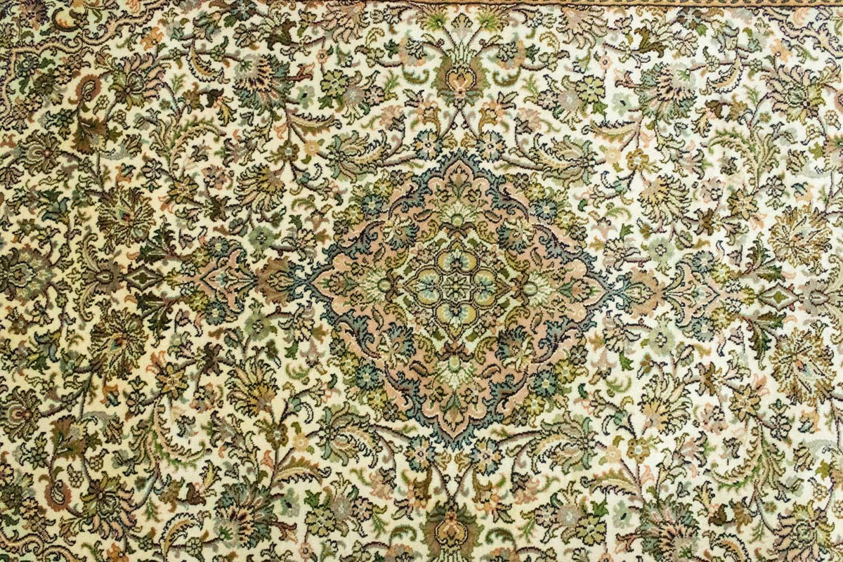 Zijden tapijt - Kashmir Silk - 183 x 125 cm - beige
