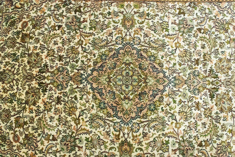 Zijden tapijt - Kashmir Silk - 183 x 125 cm - beige