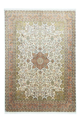 Zijden tapijt - Kashmir Silk - 308 x 217 cm - beige