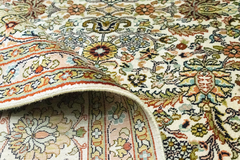 Zijden tapijt - Kashmir Silk - 274 x 184 cm - beige