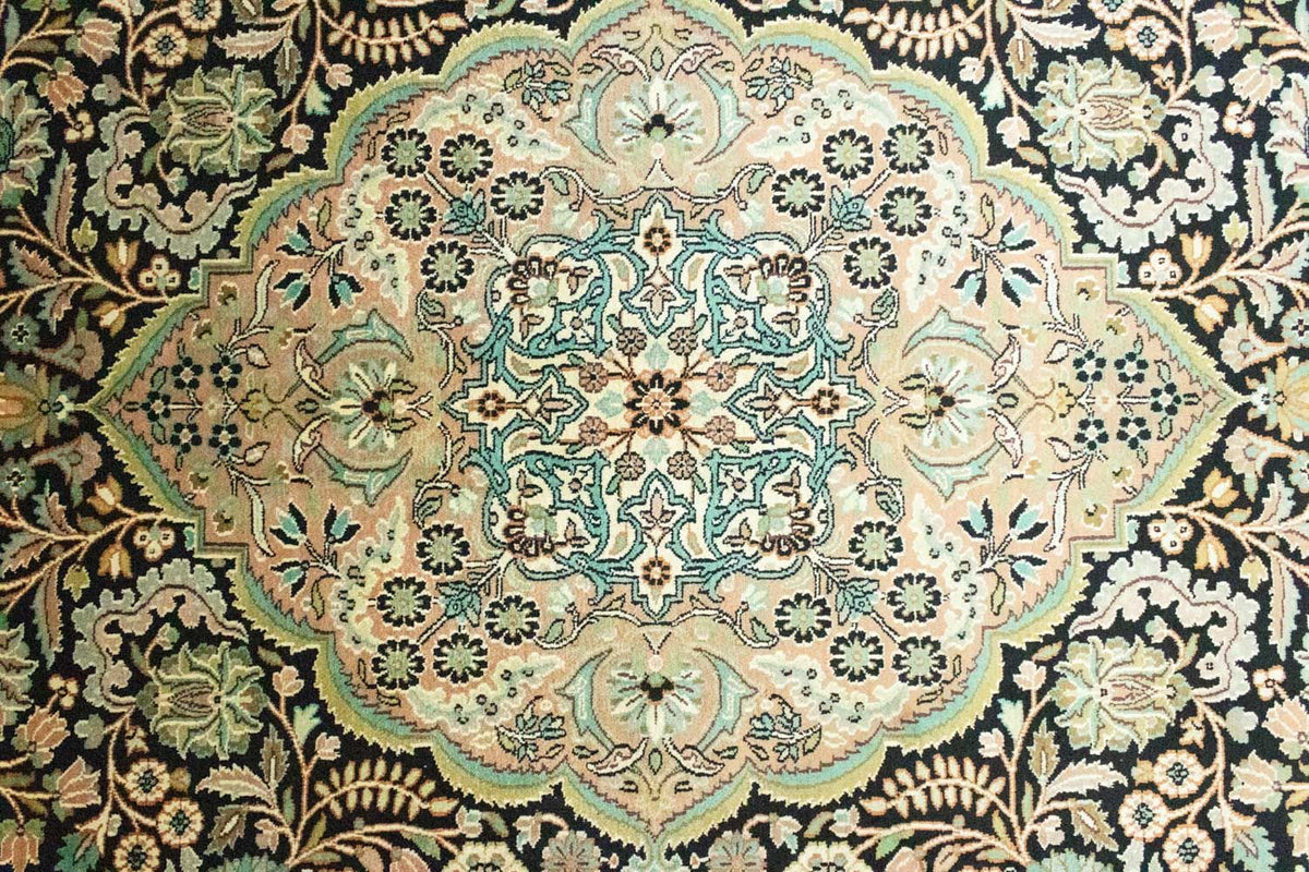 Zijden tapijt - Kashmir Silk - 311 x 213 cm - blauw