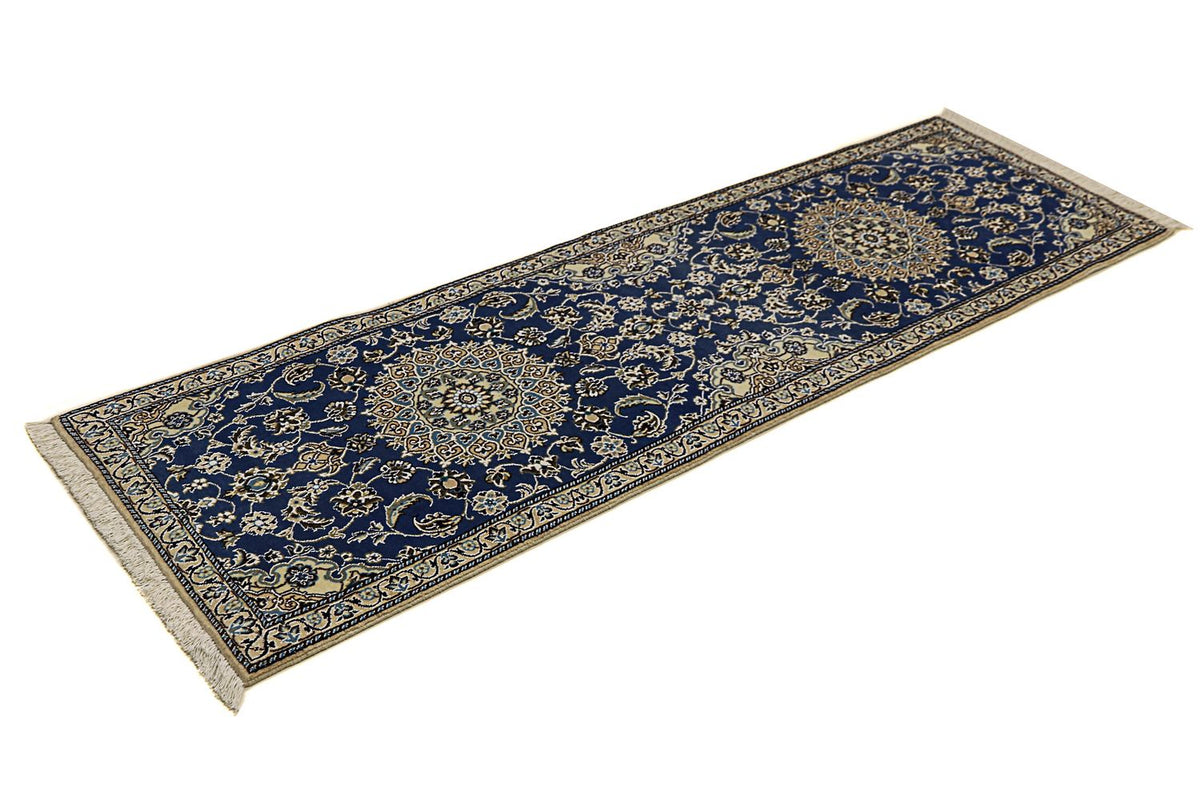 Loper Perzisch tapijt - Nain - Koninklijk - 200 x 60 cm - blauw