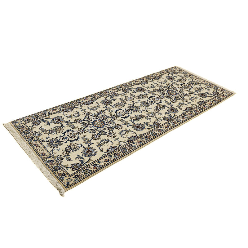 Loper Perzisch tapijt - Nain - Koninklijk - 198 x 80 cm - beige
