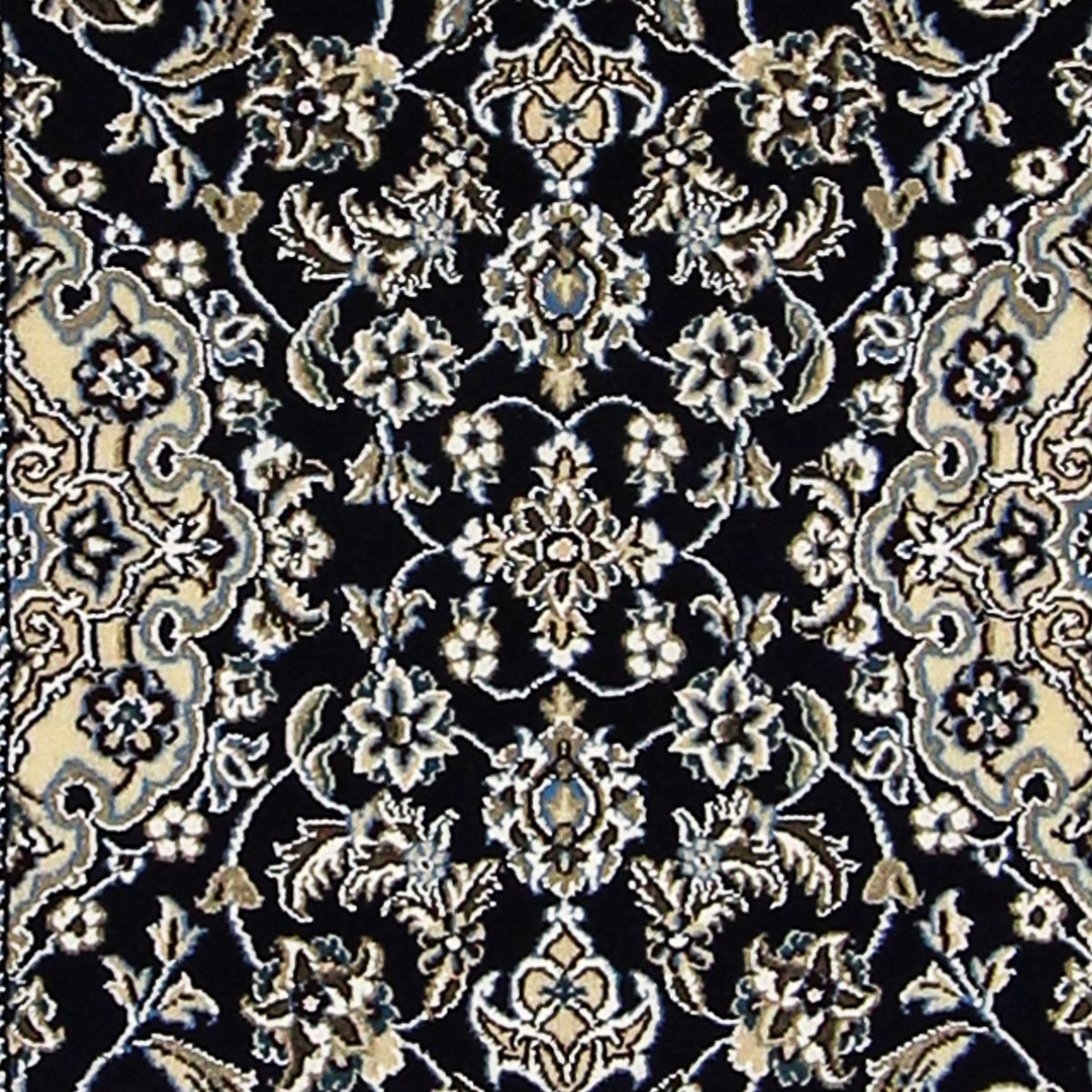 Loper Perzisch tapijt - Nain - Koninklijk - 196 x 61 cm - donkerblauw