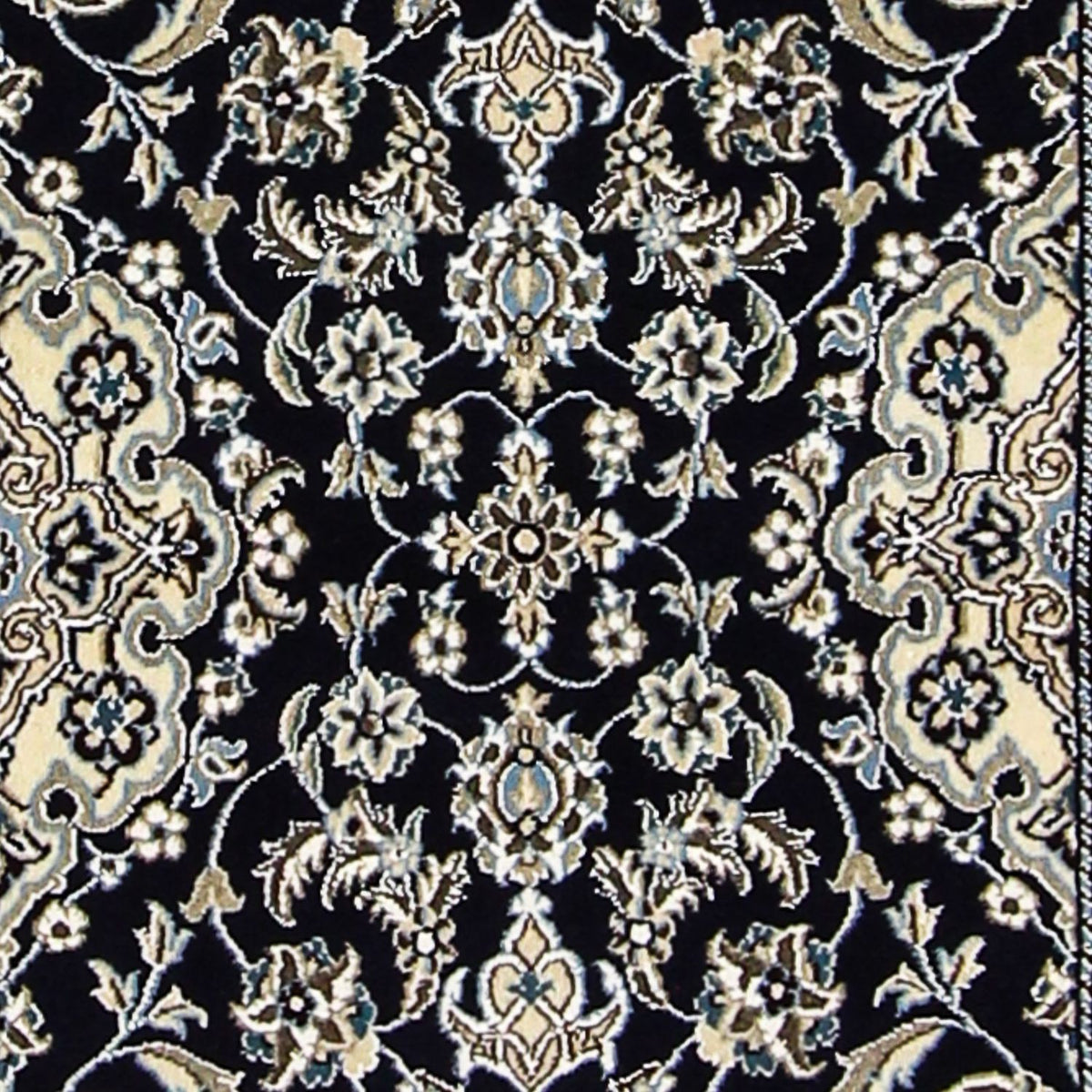 Loper Perzisch tapijt - Nain - Koninklijk - 200 x 62 cm - donkerblauw