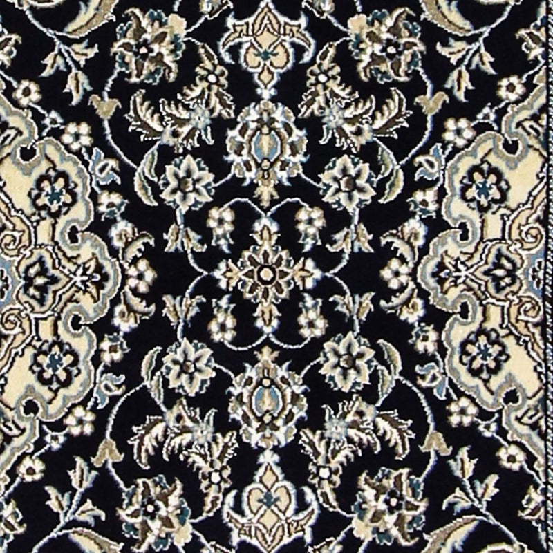 Loper Perzisch tapijt - Nain - Koninklijk - 200 x 62 cm - donkerblauw