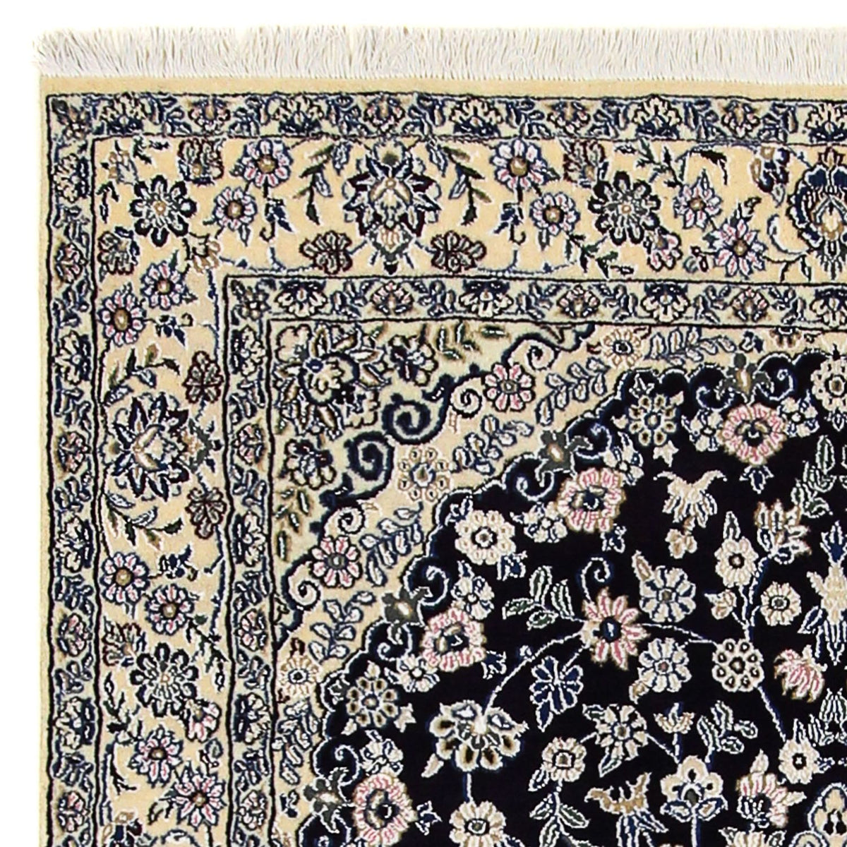 Perzisch tapijt - Nain - Koninklijk - 204 x 128 cm - donkerblauw